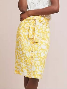 Anthropologie 44 of 52 Conversations Limited Edition Lemon Print Pencil Skirt 4